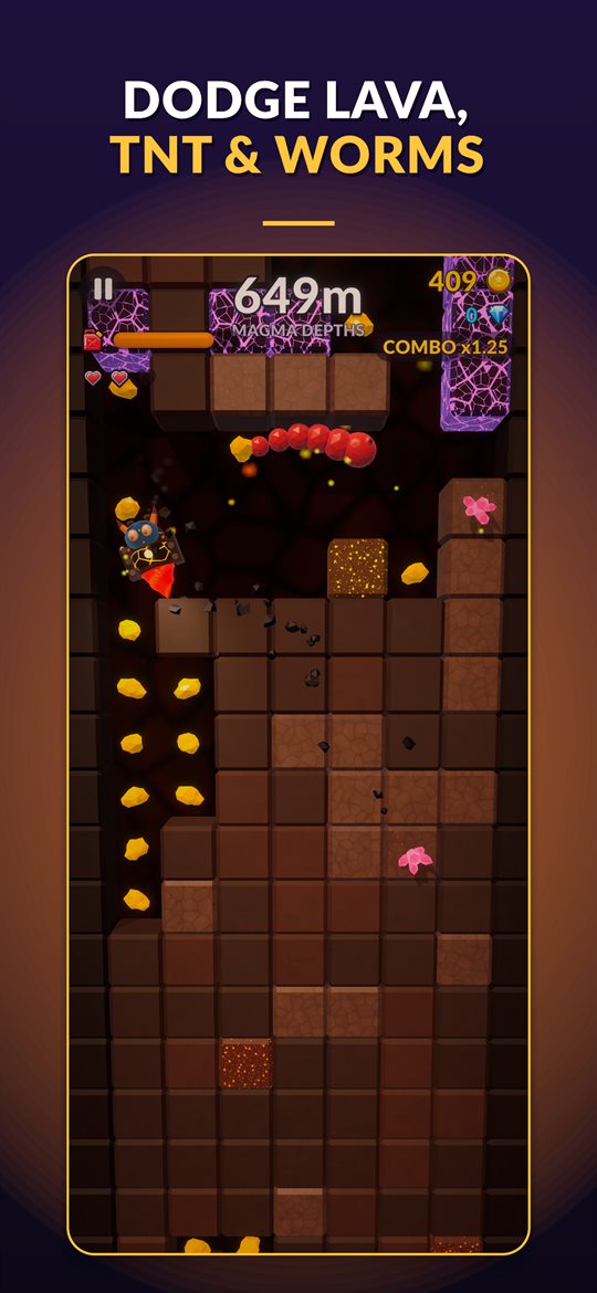 Dodging lava, TNT and worms in the Magma Depths